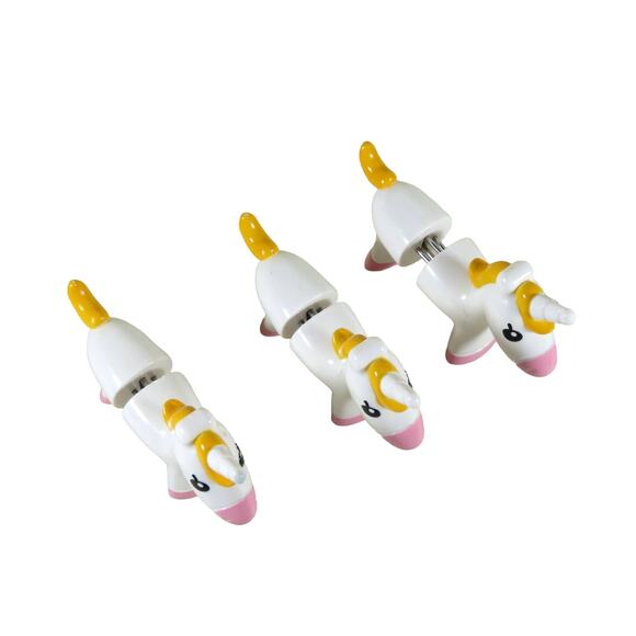 Unicorn Corn Cob Holders Set of 3- White Pink Yellow Kitchen Gadgets - Picture 11 of 11